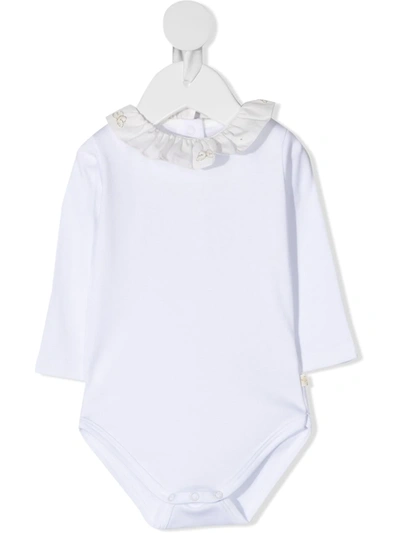 Marie-chantal Babies' Ruffled Neck Cotton Body In White
