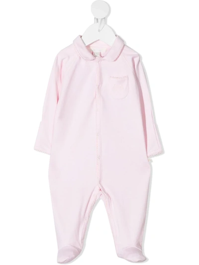 Marie-chantal Babies' Scallop-trimmed Cotton Pyjama In Pink