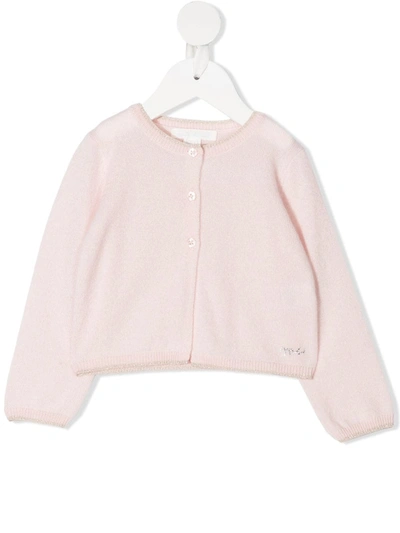 Marie-chantal Babies' Angel Wings Cashmere Cardigan In Pink