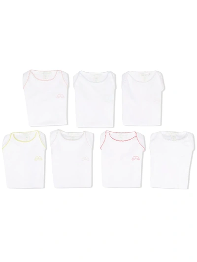 Marie-chantal 7 Piece Babygrow Set In White