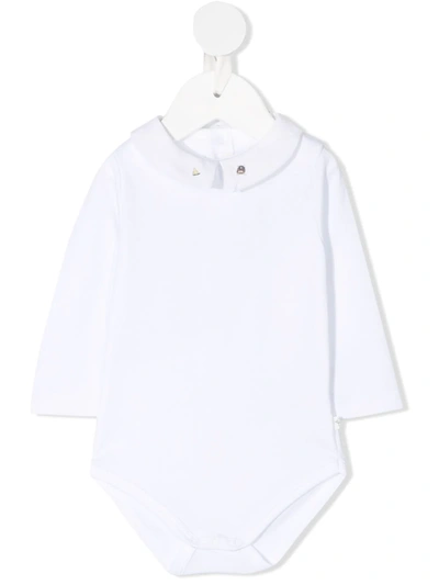 Marie-chantal Babies' Long-sleeved Cotton Body In White