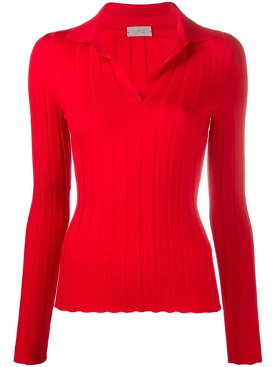 Mrz Ribbed Knit Jumper In Red