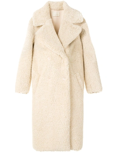 Mes Demoiselles Shoreditch Faux-shearling Coat In Neutrals