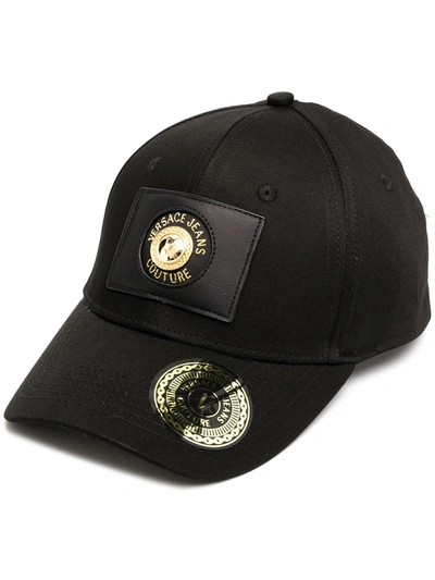 Versace Jeans Couture Logo Patch Baseball Cap In Black