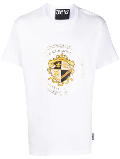 Versace Jeans Couture Logo Print Short-sleeved T-shirt In White