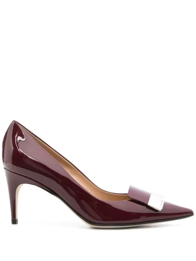 Sergio Rossi Plaque-embellished Pumps In Red