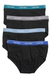 Calvin Klein 4-pack Briefs In Black/ Cement/ Blue Multi