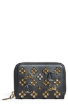 Christian Louboutin Panettone Leather Coin Purse In Black/multimetal