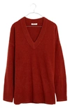 Madewell Donegal Jason Ex-boyfriend Pullover In Burnished Mahogany