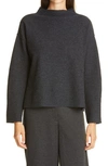 Eileen Fisher Charcoal Boiled Wool Jumper
