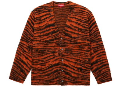 Pre-owned Supreme  Brushed Mohair Cardigan Tiger Stripe