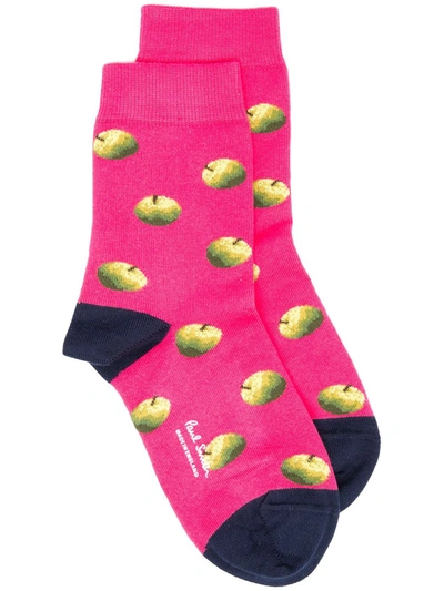 Paul Smith Apple Embroidered Socks In Pink