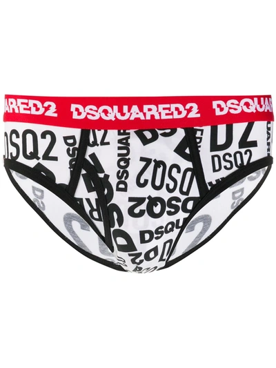 Dsquared2 Logo Print Briefs In Black