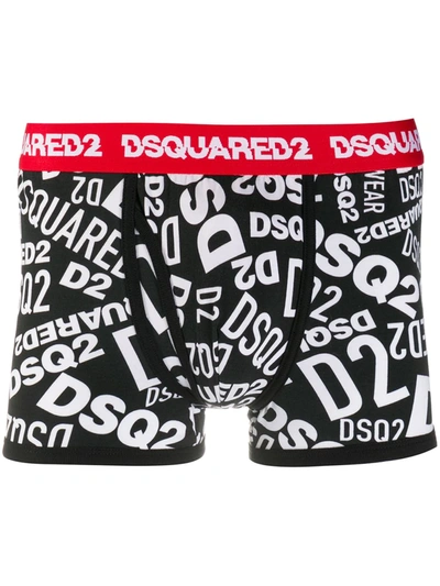 Dsquared2 Logo-print Cotton Boxers In Black
