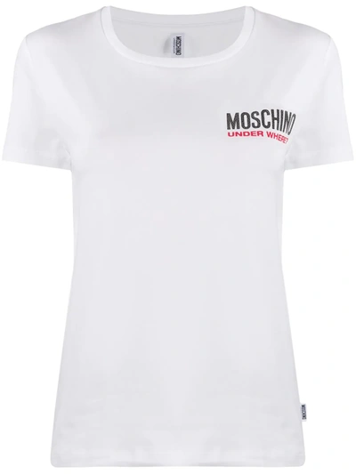 Moschino Logo Print Lounge T-shirt In White