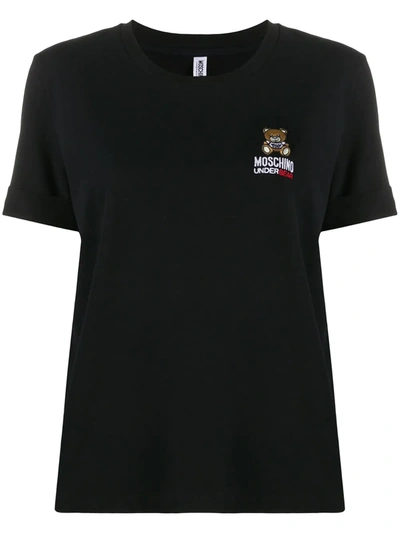 Moschino Teddy Bear Logo T-shirt In Black