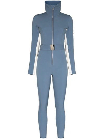 Cordova Two-tone Belted Ski Jumpsuit In Blue
