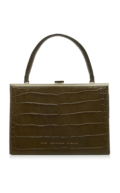 Chylak Croc-effect Leather Top Handle Bag In Green