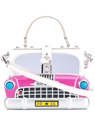 Dolce & Gabbana Car Dolce Box Bag In Hand-painted Wood In Multicolor