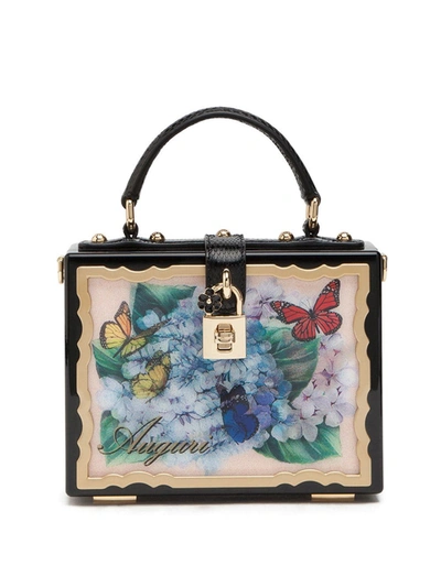 Dolce & Gabbana Postcard Dolce Box Bag In Lacquered Wood In Multicolor