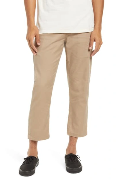 Obey Straggler Flooded Chino Pants In Khaki