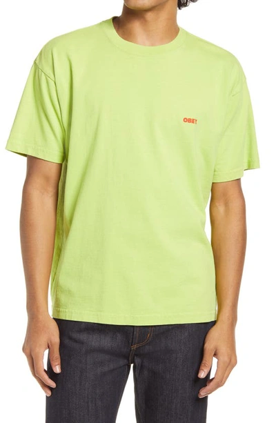 Obey International Cities Ii Graphic Tee In Lime Punch