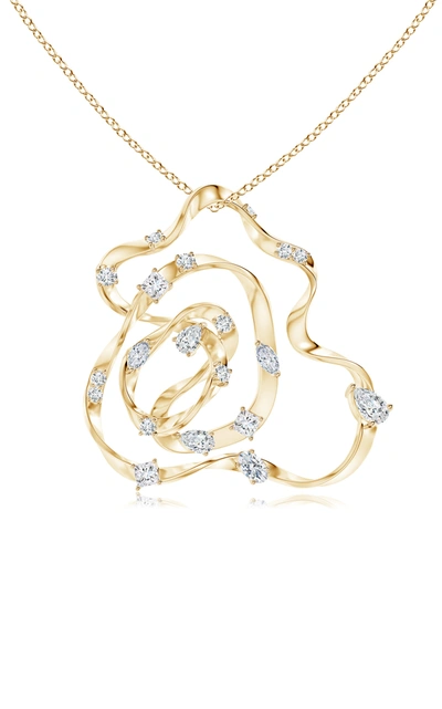 Natori Women's 14k Gold Dispersed Diamond Sakura Pendant