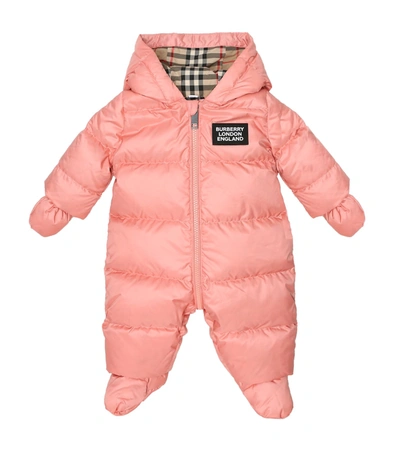 Burberry Baby Down Snowsuit In Pink
