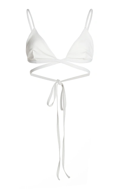 Matteau Women's Wrap-front Triangle Bikini Top In White
