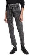 Alice And Olivia Alice + Olivia Amazing Paperbag Girlfriend Jeans In Acid Black