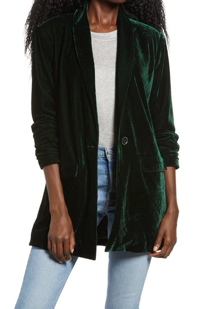Endless Rose Velvet Blazer In Green
