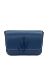 Jw Anderson Chain Anchor Midi Leather Shoulder Bag In Blue