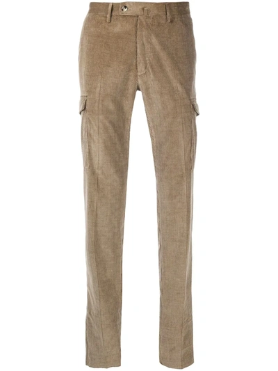 Pt01 Corduroy Cargo Trousers In Brown