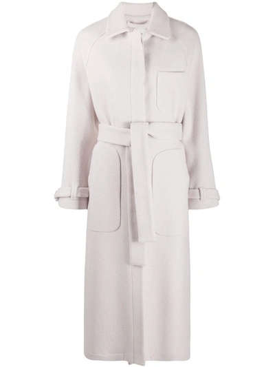 Alysi Belted Single-breasted Coat In Neutrals