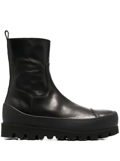 Ann Demeulemeester Chunky Ridged Sole Boots In Black