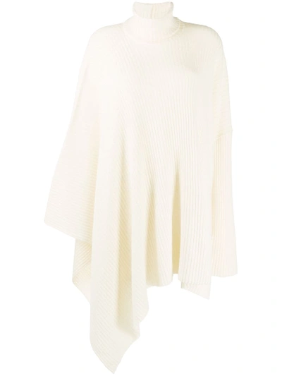 Y's Ribbed-knit Draped Jumper In Neutrals