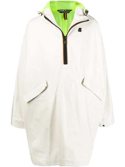 K-way R&d Hooded Pullover Rain Coat In White
