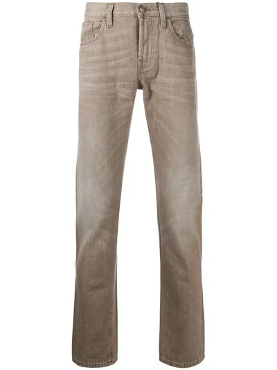 Gucci Distressed Straight-leg Jeans In Neutrals
