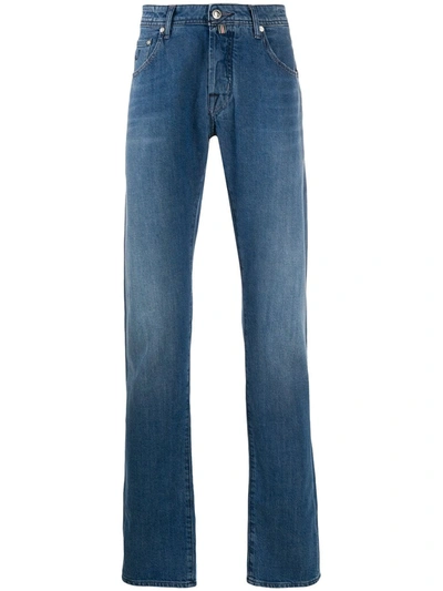 Jacob Cohen Straight Leg Trousers In Blue