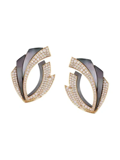 Ananya 18kt Gold Diamond Mogra Dark Blossom Earrings