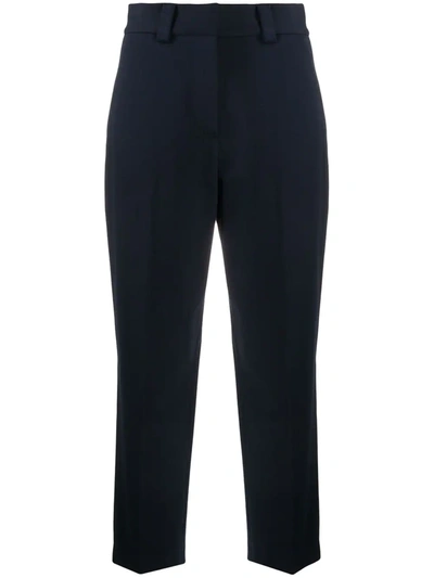 Merci High-waisted Cropped Trousers In Blue