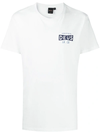 Deus Ex Machina Logo Print Short-sleeved T-shirt In White