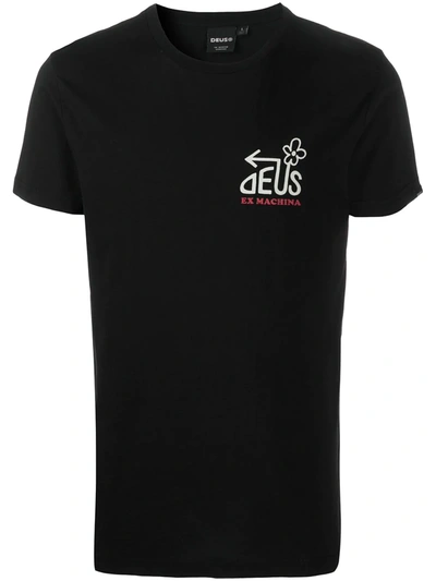 Deus Ex Machina Logo Print Short-sleeved T-shirt In Black