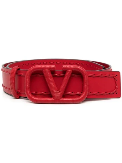 Valentino Garavani Vlogo Signature Belt In Red