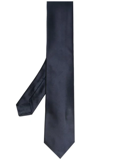 Kiton Pointed-tip Silk Tie In Blue