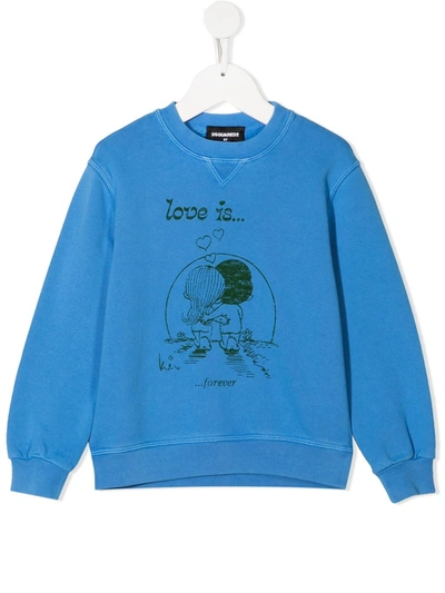 Dsquared2 Kids' Illustration-print Sweatshirt In Blue