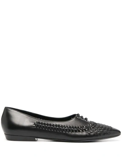 Saint Laurent Nina Pointed-toe Ballerina Shoes In Black