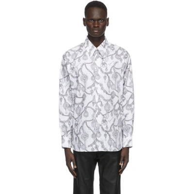 Givenchy White & Grey Printed Shirt In 100-white