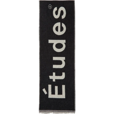 Etudes Studio Etudes Logo Intarsia Scarf In Black