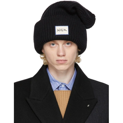 Ader Error Ribbed-knit Beanie In Black